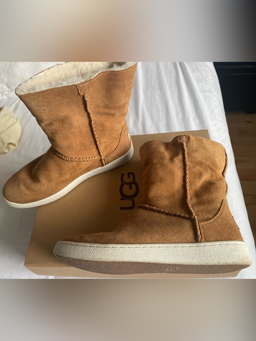 UGG Chestnut Suede Shearling Boot